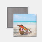 Tropical Beaches | Beach Chair on Sand Magneet (Voorkant / Achterkant)
