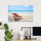Tropical Beaches | Beach Chair on Sand Poster (Thuiskantoor)