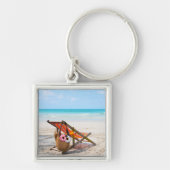Tropical Beaches | Beach Chair on Sand Sleutelhanger (Voorkant)