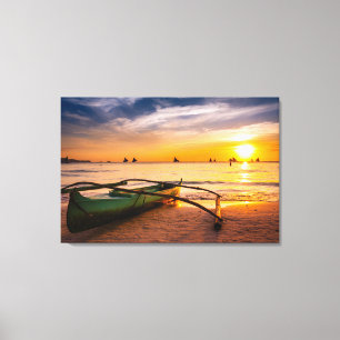 Tropical Beaches   Boracay's White Beach Canvas Afdruk
