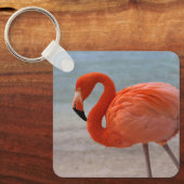 Tropical Beaches Caribbean Flamingo, Aruba Sleutelhanger (Voorkant)