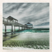 Tropical Beaches | Clearwater Florida Glazen Onderzetter (Voorkant)