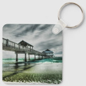 Tropical Beaches | Clearwater Florida Sleutelhanger (Achterkant)