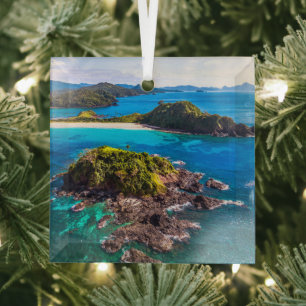 Tropical Beaches   El Nido Phillipines Glas Ornament