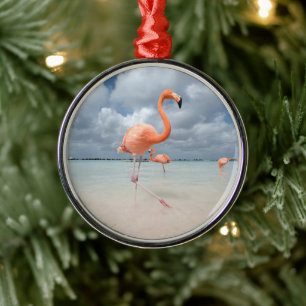 Tropical Beaches Flamingos Beach, Aruba Metalen Ornament