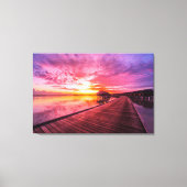 Tropical Beaches Maldiven Sunset Canvas Afdruk (Voorkant)