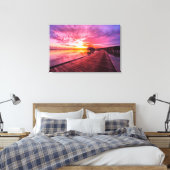Tropical Beaches Maldiven Sunset Canvas Afdruk (Insitu (Slaapkamer))