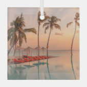Tropical Beaches Maldiven Tropical Beach & Pool Glas Ornament (Voorkant)