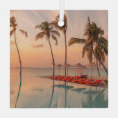 Tropical Beaches Maldiven Tropical Beach & Pool Glas Ornament (Achterkant)