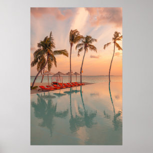 Tropical Beaches Maldiven Tropical Beach & Pool Poster