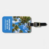 Tropical Beaches | Palm Trees on Blue Sky Bagagelabel (Voorkant horizontaal)