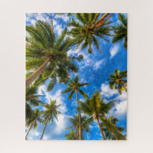Tropical Beaches   Palm Trees on Blue Sky Legpuzzel