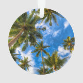 Tropical Beaches | Palm Trees on Blue Sky Ornament (achterkant)