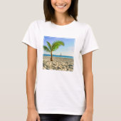 Tropical Beaches Sailboat, Palm Tree, Aruba T-shirt (Voorkant)