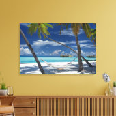 Tropical Beaches Sandy Beach, Maldives Canvas Afdruk (Insitu (Woonkamer))