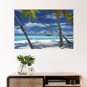 Tropical Beaches Sandy Beach, Maldives Canvas Afdruk