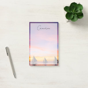 Tropical Beaches Sunset Sailboats, Phillipines Post-it® Notes