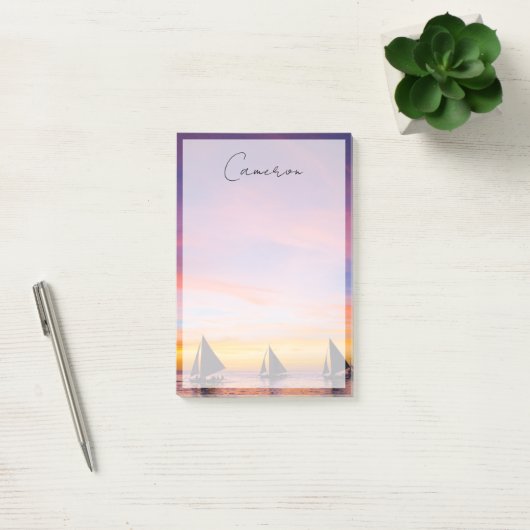 Tropical Beaches Sunset Sailboats, Phillipines Post-it® Notes (Kantoor)