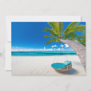 Tropical Beaches Tropical Landscape Beach Swing Bedankkaart