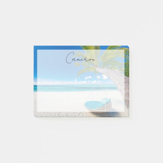 Tropical Beaches Tropical Landscape Beach Swing Post-it® Notes (Voorkant)