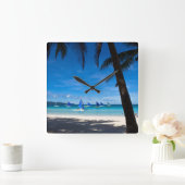 Tropical Beaches | White Beach Boracay Philippines Vierkante Klok (Huis)
