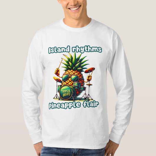 Tropical Beats Pineapple Drummer Vibe T-shirt (Voorkant)