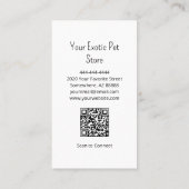 Tropical Bird Macaw QR code Pet Store  Visitekaartje (Achterkant)