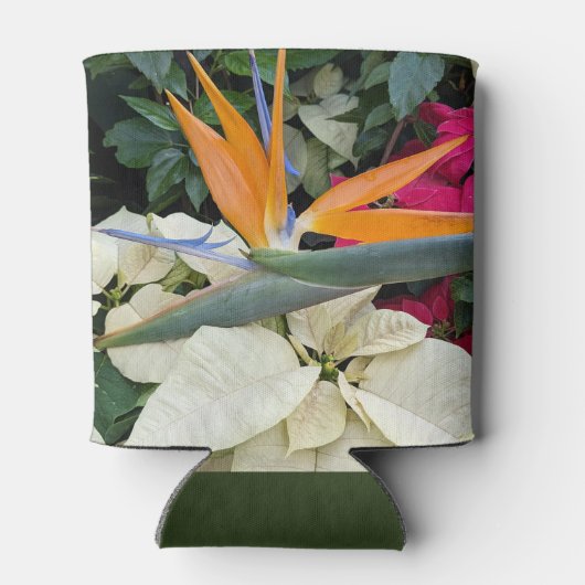 Tropical Bird of Paradise Plant en Poinsettias Blikjeskoeler (Achterkant)