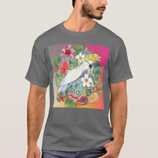 Tropical Bird retro T-shirt (Voorkant)