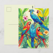 Tropical Birds Botanical Illustration Briefkaart (Voorkant / Achterkant)