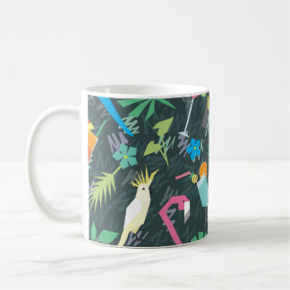 Tropical Birds Drinken: levendig naadloos. Koffiemok