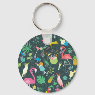 Tropical Birds Drinken: levendig naadloos. Sleutelhanger