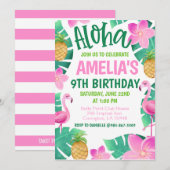 Tropical Birthday Party Invitation (Devant / Derrière)