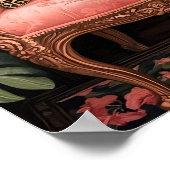 Tropical Black Cat on Sofa Poster Print, Funny Bla (Hoek)