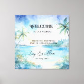 Tropical Bliss Wedding Sign Canvas Afdruk (Voorkant)