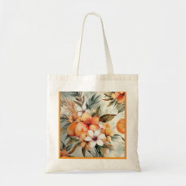 Tropical Bloom & Citrus Dream – Waterverf Patter Tote Bag