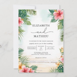 Tropical Bloom Paradise Wedding Kaart