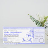 Tropical Blue Boarding Pass - Uitnodigingen voor e (Staand voorkant)