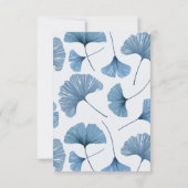 Tropical Blue Ginkgo Leaf Wedding RSVP Kaart (Achterkant)