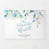 Tropical Blue Orchid Tripli Faire-part de mariage (Page de couverture)