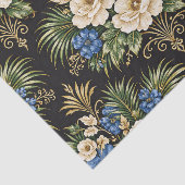 Tropical Blue Palm Floral Tissuepapier (Detail)