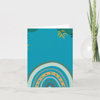 Tropical blue teal feestdagen kaart