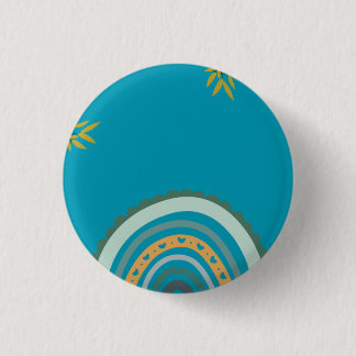 Tropical blue teal ronde button 3,2 cm
