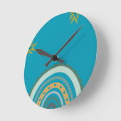 Tropical blue teal ronde klok (Hoek)