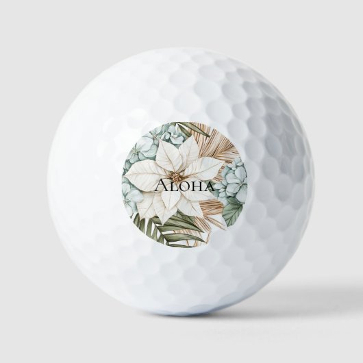 Tropical Blue White Flowers Wedding Golfballen (Voorkant)