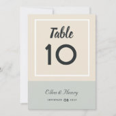 Tropical Blues & Greens Beach Trouwtafel Nummer Bedankkaart (Voorkant)