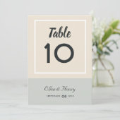 Tropical Blues & Greens Beach Trouwtafel Nummer Bedankkaart (Staand voorkant)