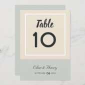 Tropical Blues & Greens Beach Trouwtafel Nummer Bedankkaart (Voorkant / Achterkant)