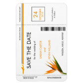 Tropical Boarding Pass Bewaar de datum Magneten (Verticaal)