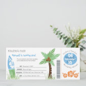 Tropical Boarding Pass Verjaardag uitnodiging (Staand voorkant)